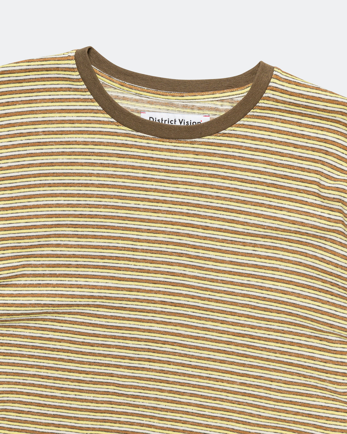 District Vision - Mens Long Sleeve Stripe Tee - Yellow Stripe - Up There Athletics