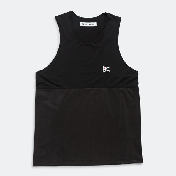 2XU×District Vision Singlet District Vision Mens Panelled Mesh Singlet - Black | Up There