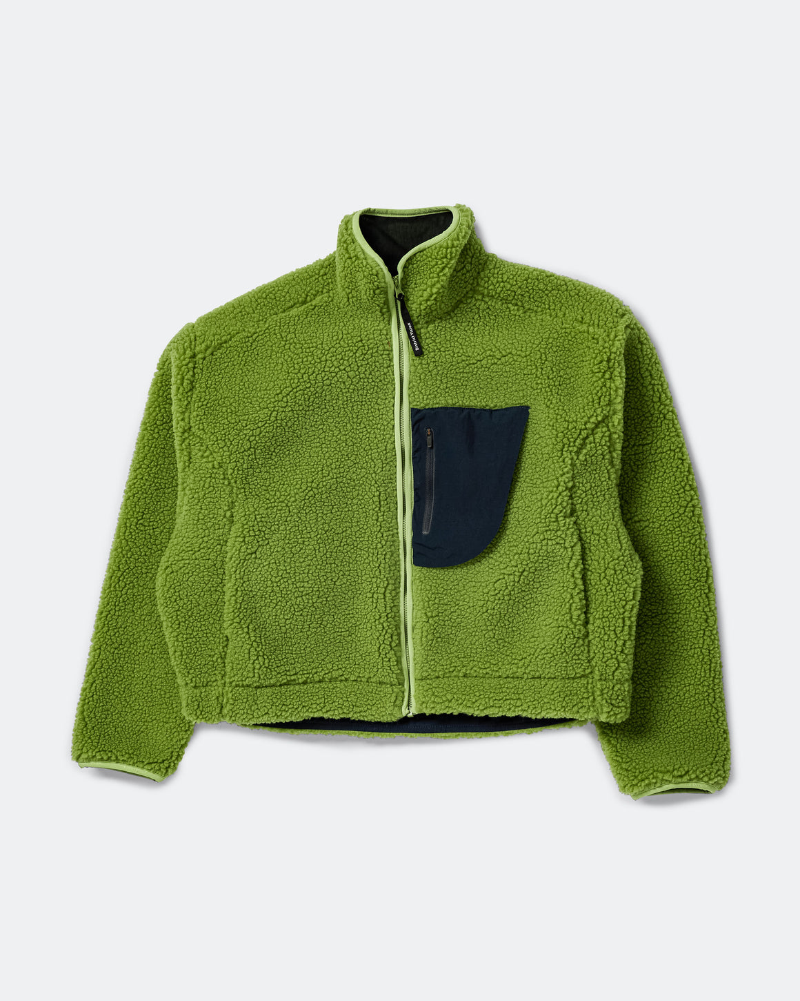 District Vision - Womens Cropped Wool Pile Fleece Jacket - Matcha - Up There Athletics