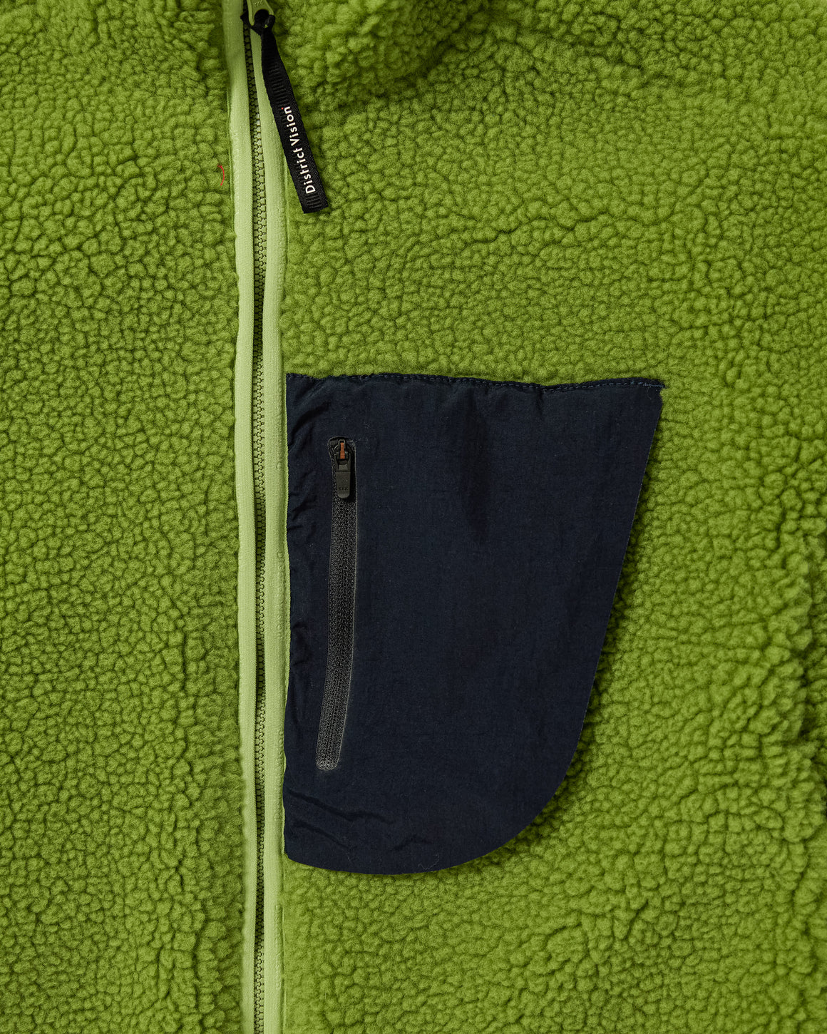 District Vision - Womens Cropped Wool Pile Fleece Jacket - Matcha - Up There Athletics