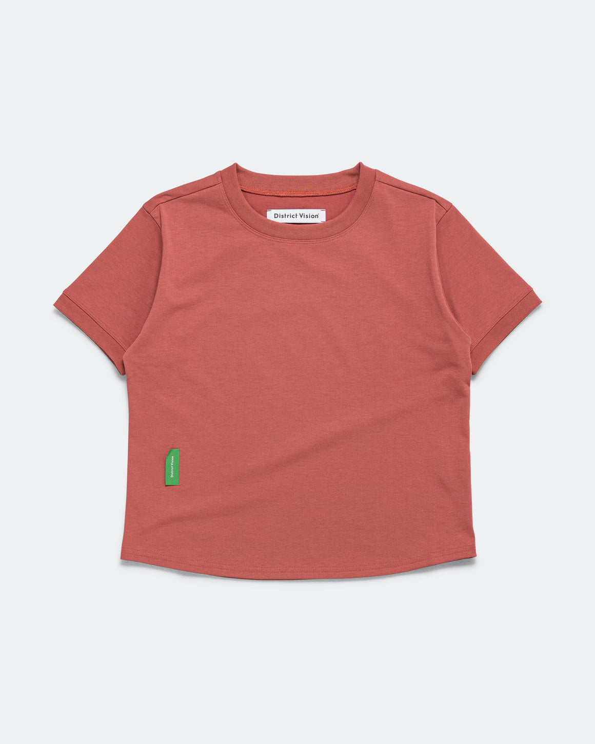 District Vision - Womens Fitted Cropped T-Shirt - Vintage Red - Up There Athletics