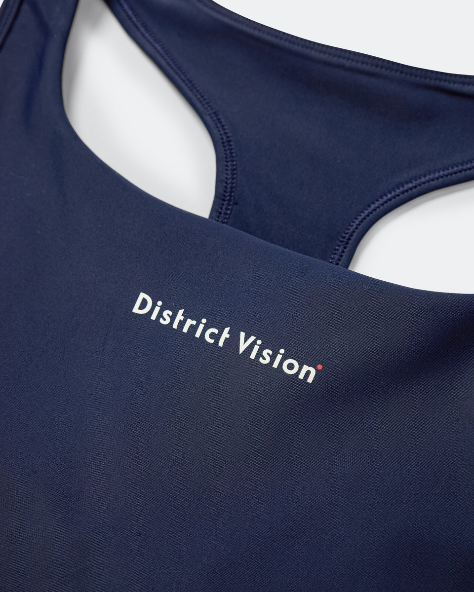 District Vision - Womens Medium Support Bra - Indigo | Up There Athletics