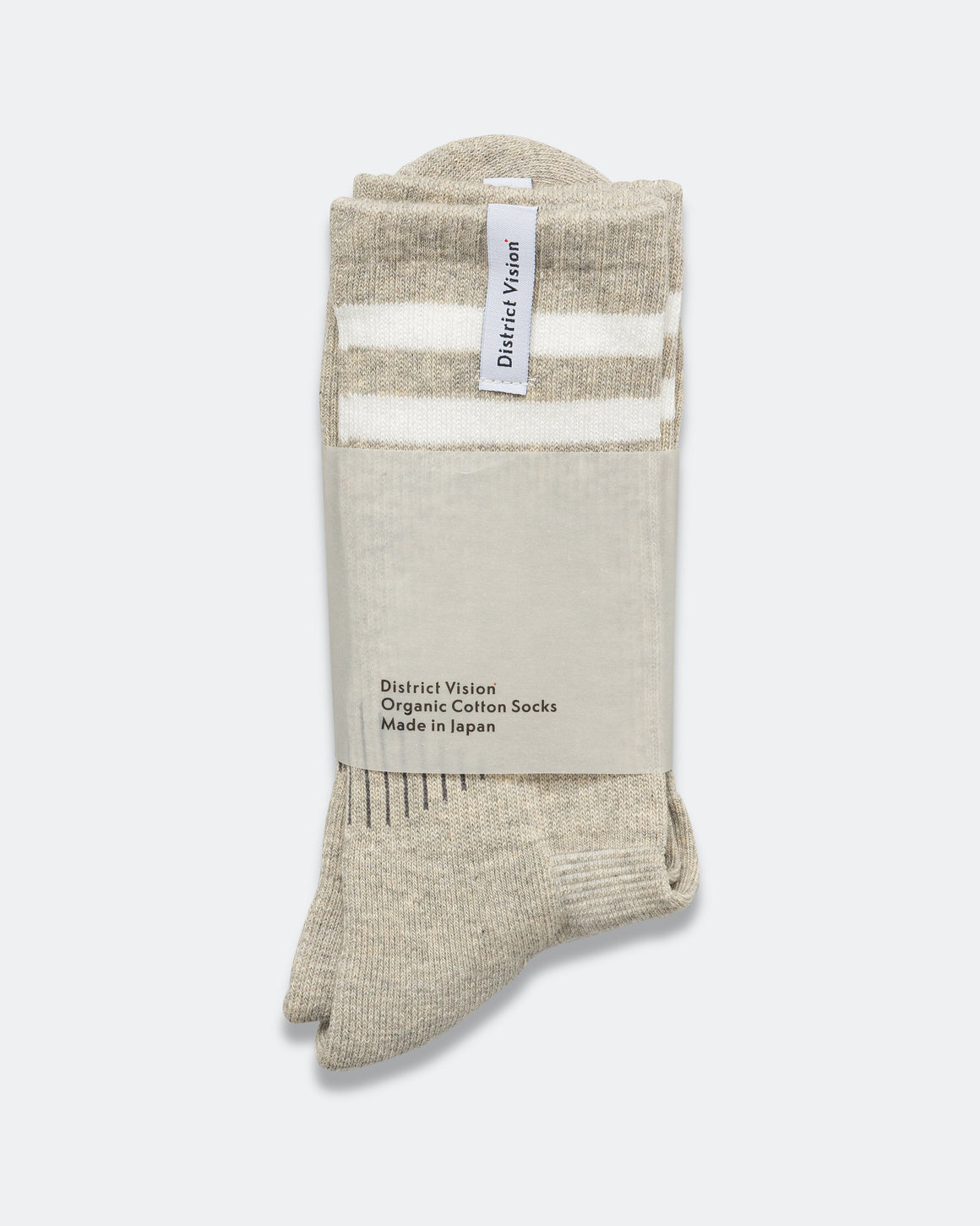 District Vision - Zonal Organic Cotton Socks - Heather Grey/White - Up There Athletics