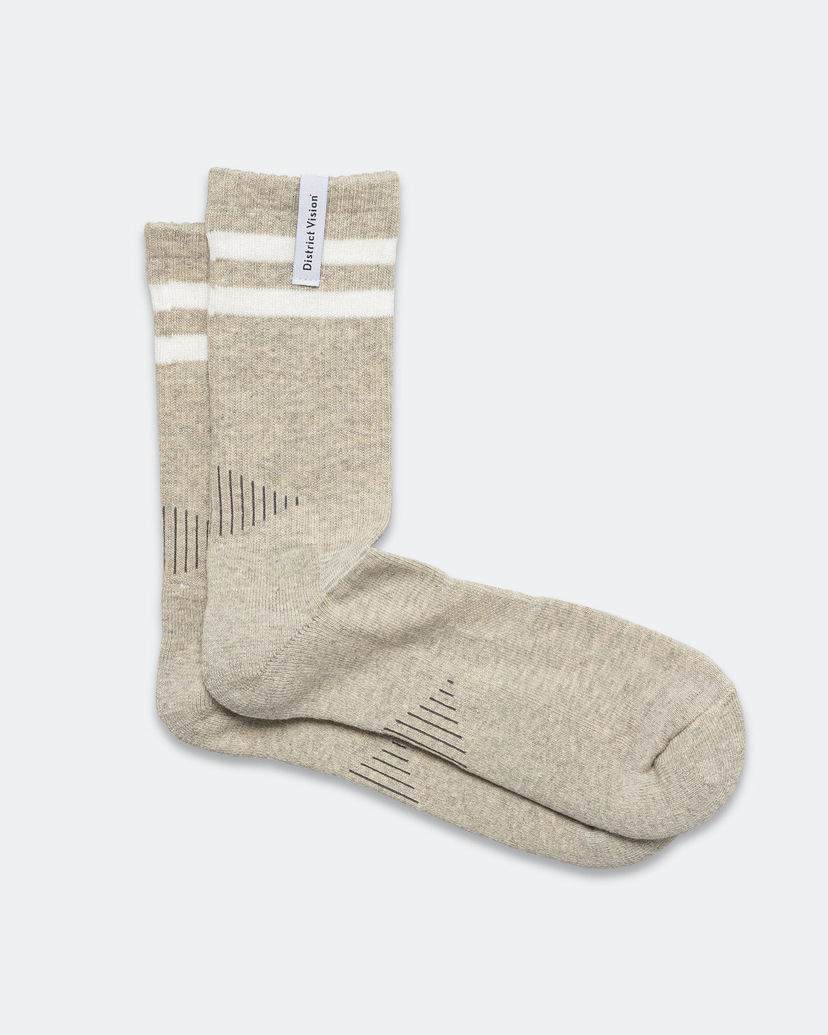 District Vision - Zonal Organic Cotton Socks - Heather Grey/White - Up There Athletics