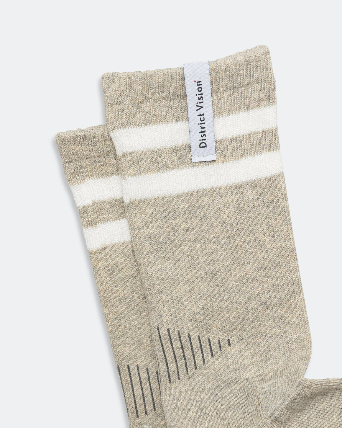 District Vision - Zonal Organic Cotton Socks - Heather Grey/White - Up There Athletics