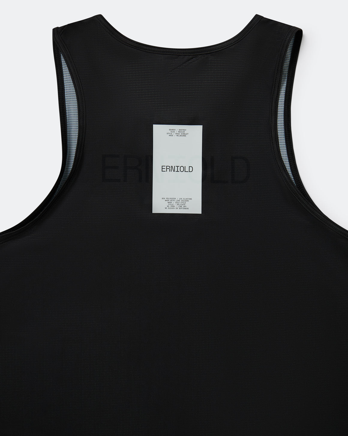 Erniold - Mens Race Singlet - Washed Black - Up There Athletics