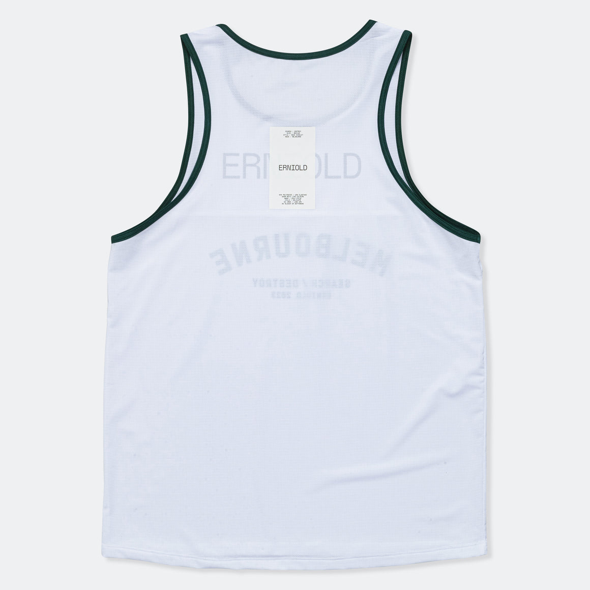 Erniold - Mens Melbourne Race Singlet - White - Up There Athletics
