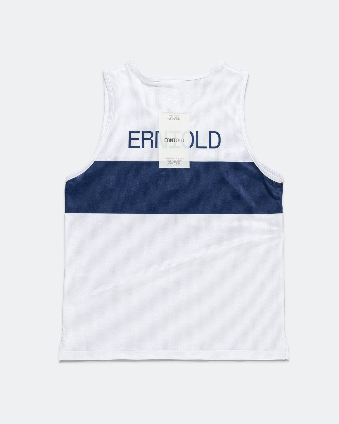 Erniold - Womens Race Singlet Melbourne - White/Navy - Up There Athletics