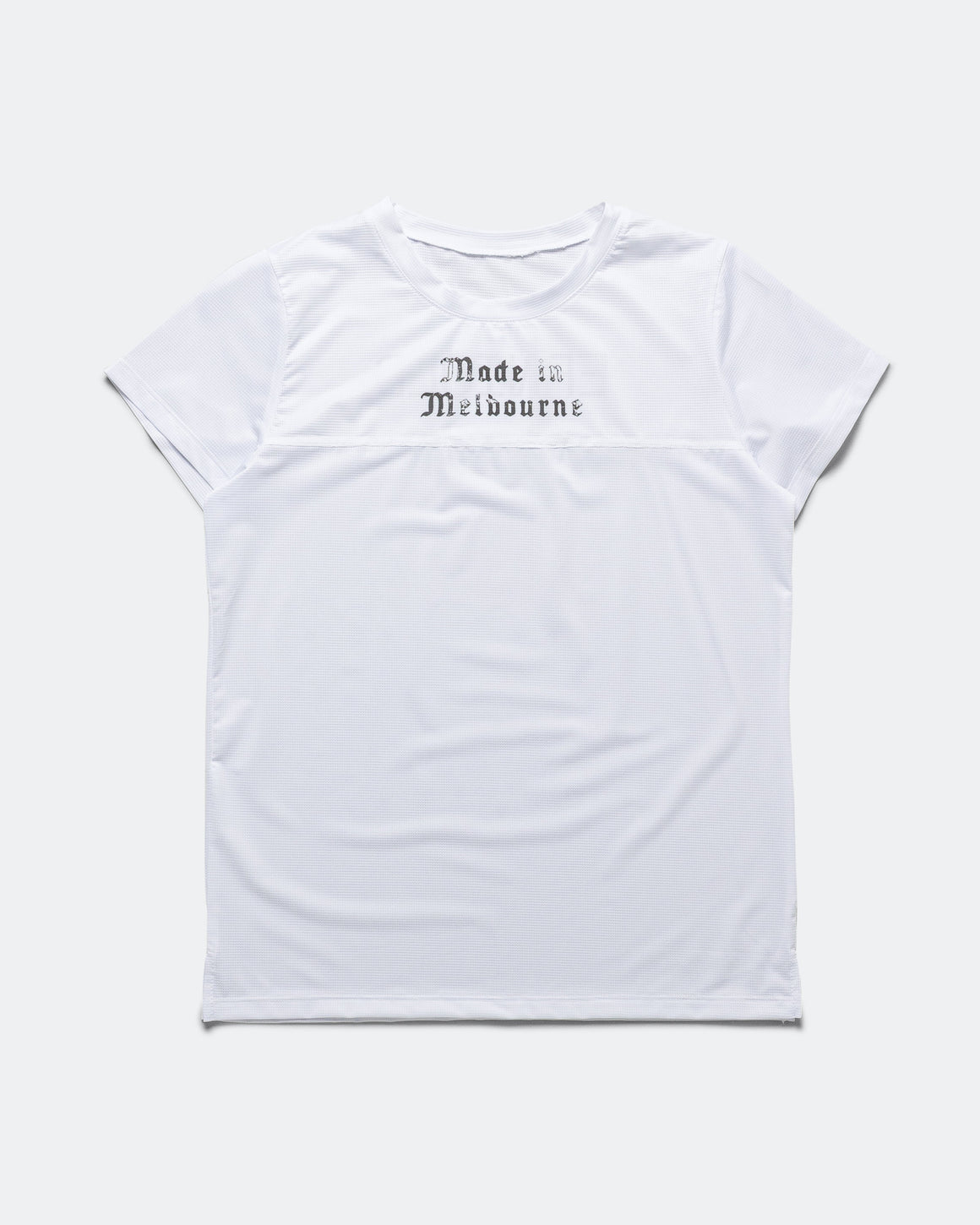 Erniold - Womens Run Tee 'Made in Melbourne' - White - Up There Athletics