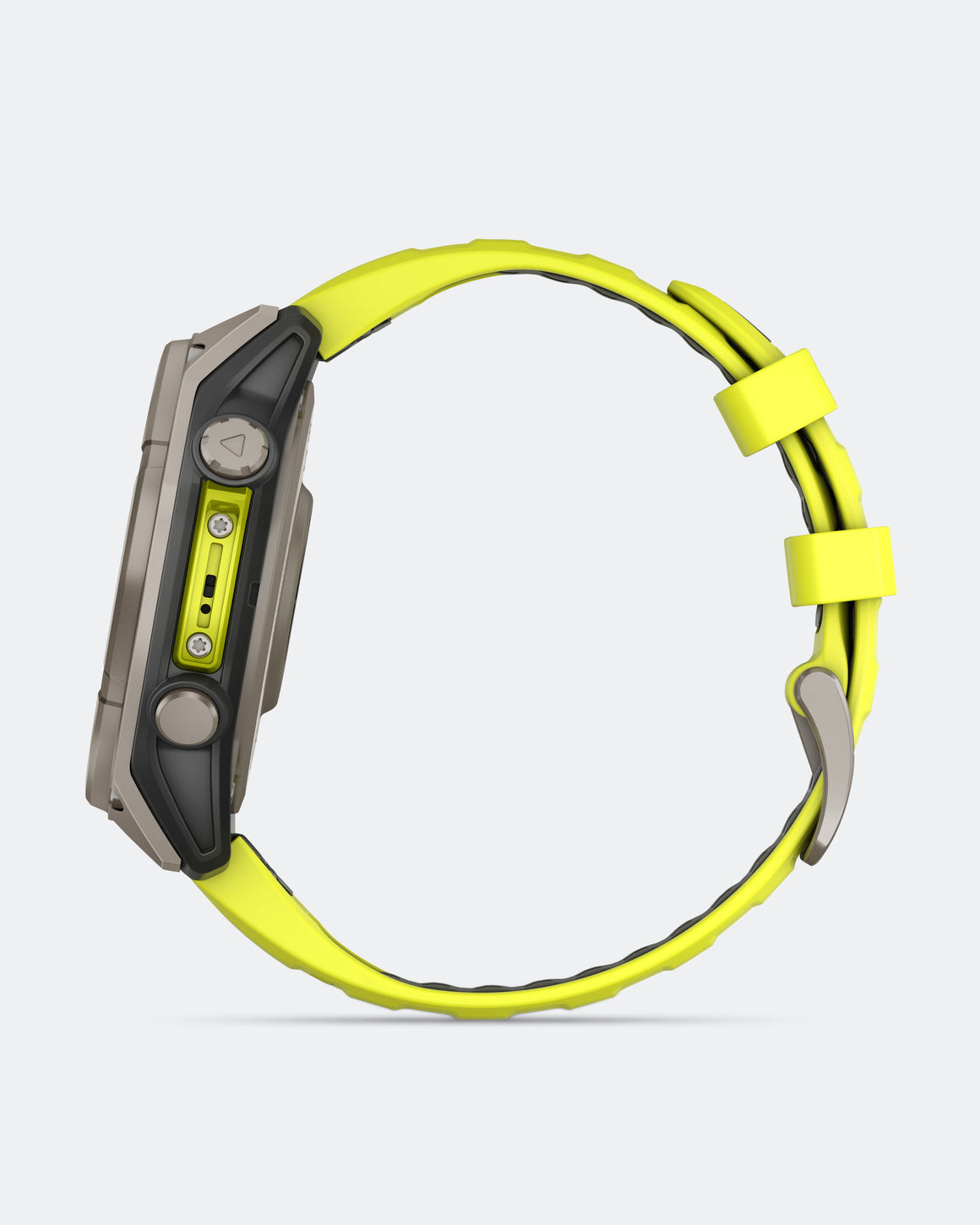 Garmin - fenix 8 - 47mm Solar - Sapphire/Titanium w/Amp Yellow-Graphite Silicone Band - Up There Athletics