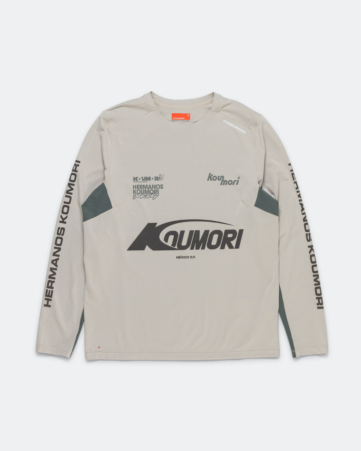 Hermanos Koumori - Mens LS AOP Light Training T-Shirt - Silver Cloud/ Balsam Green - Up There Athletics