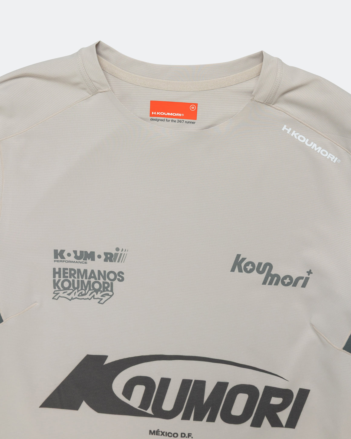 Hermanos Koumori - Mens LS AOP Light Training T-Shirt - Silver Cloud/ Balsam Green - Up There Athletics