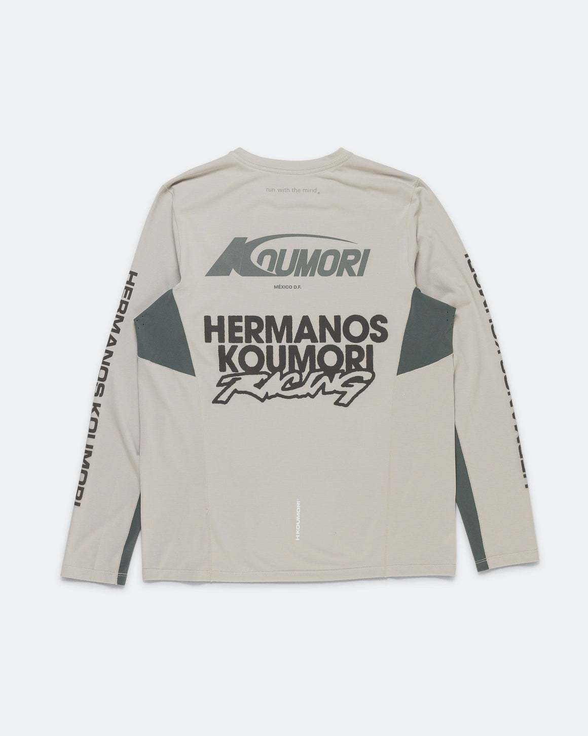Hermanos Koumori - Mens LS AOP Light Training T-Shirt - Silver Cloud/ Balsam Green - Up There Athletics