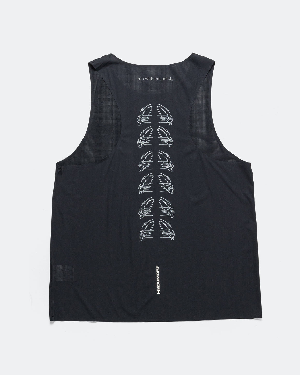 Hermanos Koumori - Mens 'Run With Mind' Race Singlet - Black - Up There Athletics