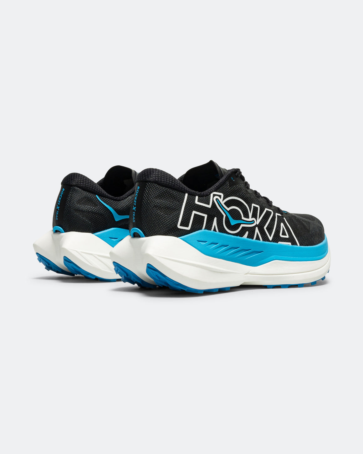 HOKA - Mens Rocket X Trail - Black/Sky Blue - Up There Athletics
