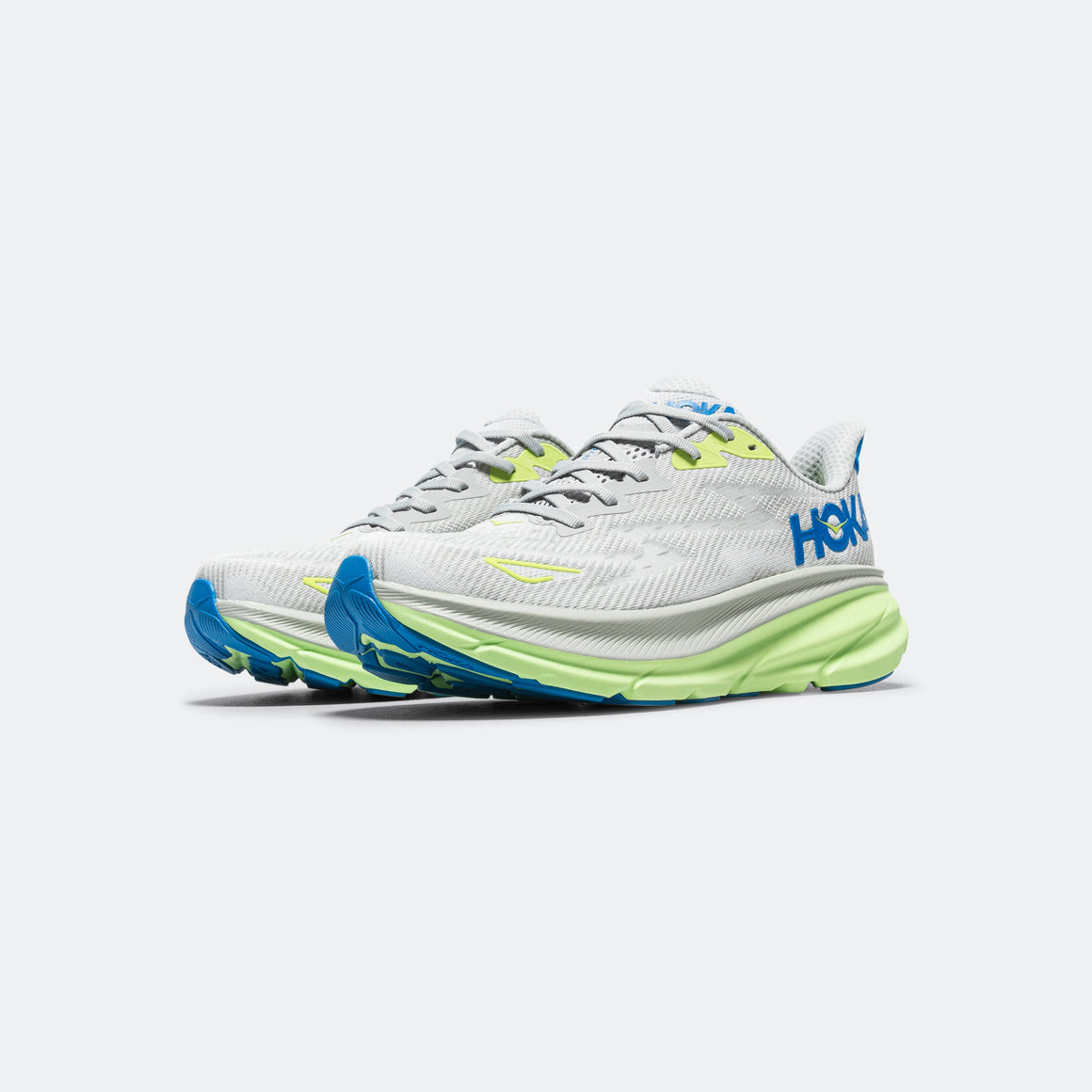 Hoka - Mens Clifton 9 - Stardust/Electric Cobalt - Up There Athletics
