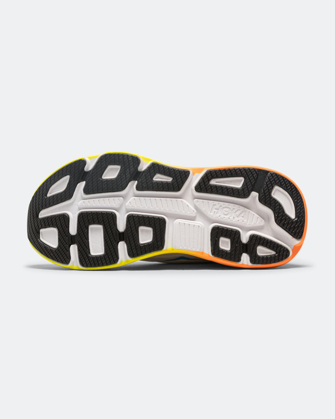HOKA - Mens Bondi 9 - White/Neon Tangerine - Up There Athletics