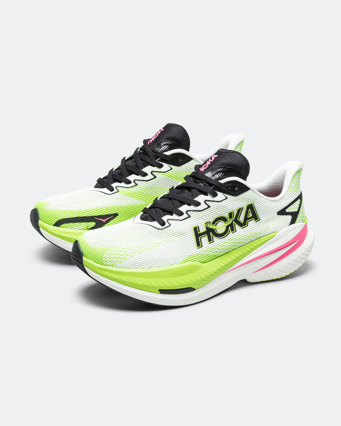 HOKA - Womens Mach X 3 - White/Neon Lime - Up There Athletics