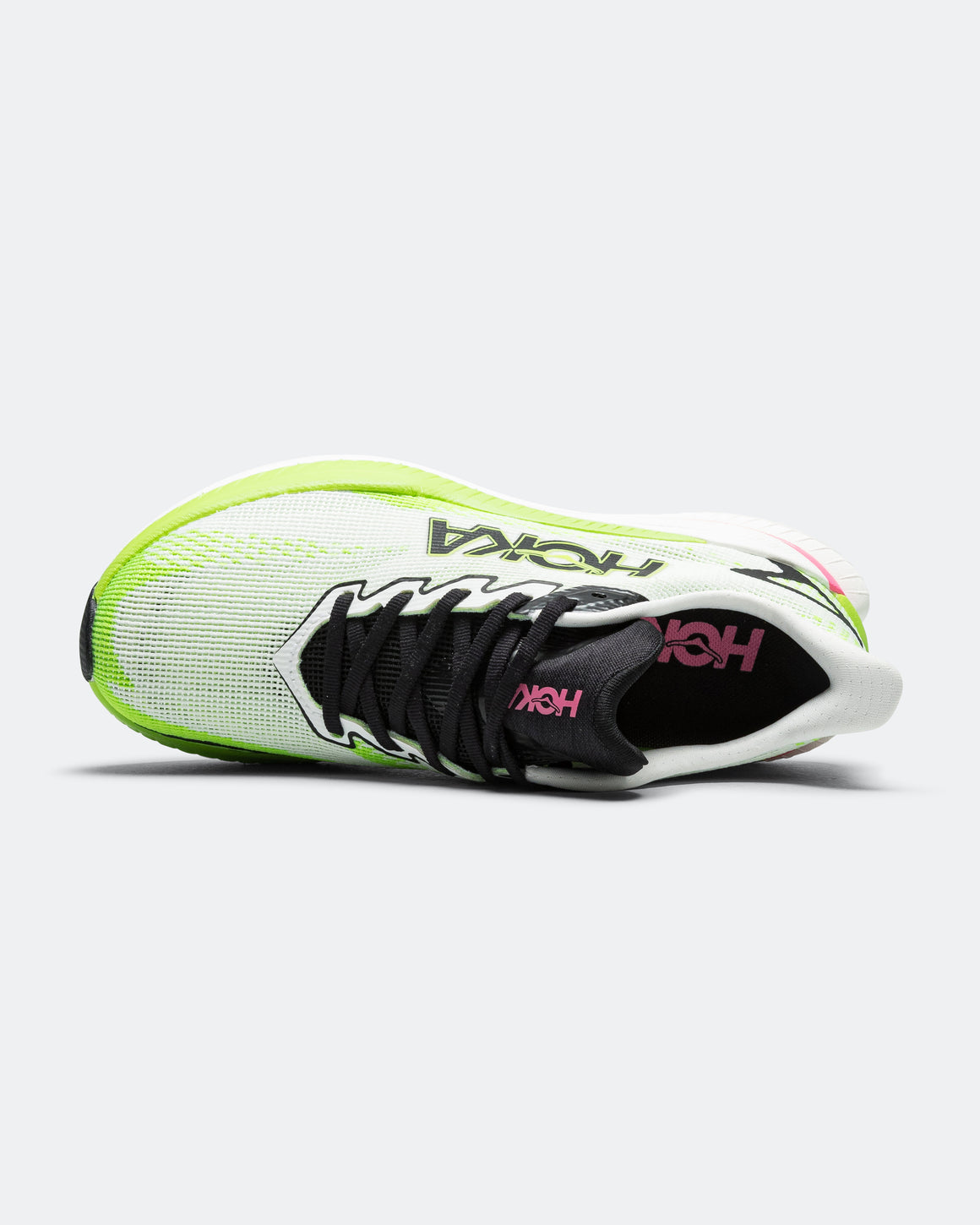 HOKA - Womens Mach X 3 - White/Neon Lime - Up There Athletics