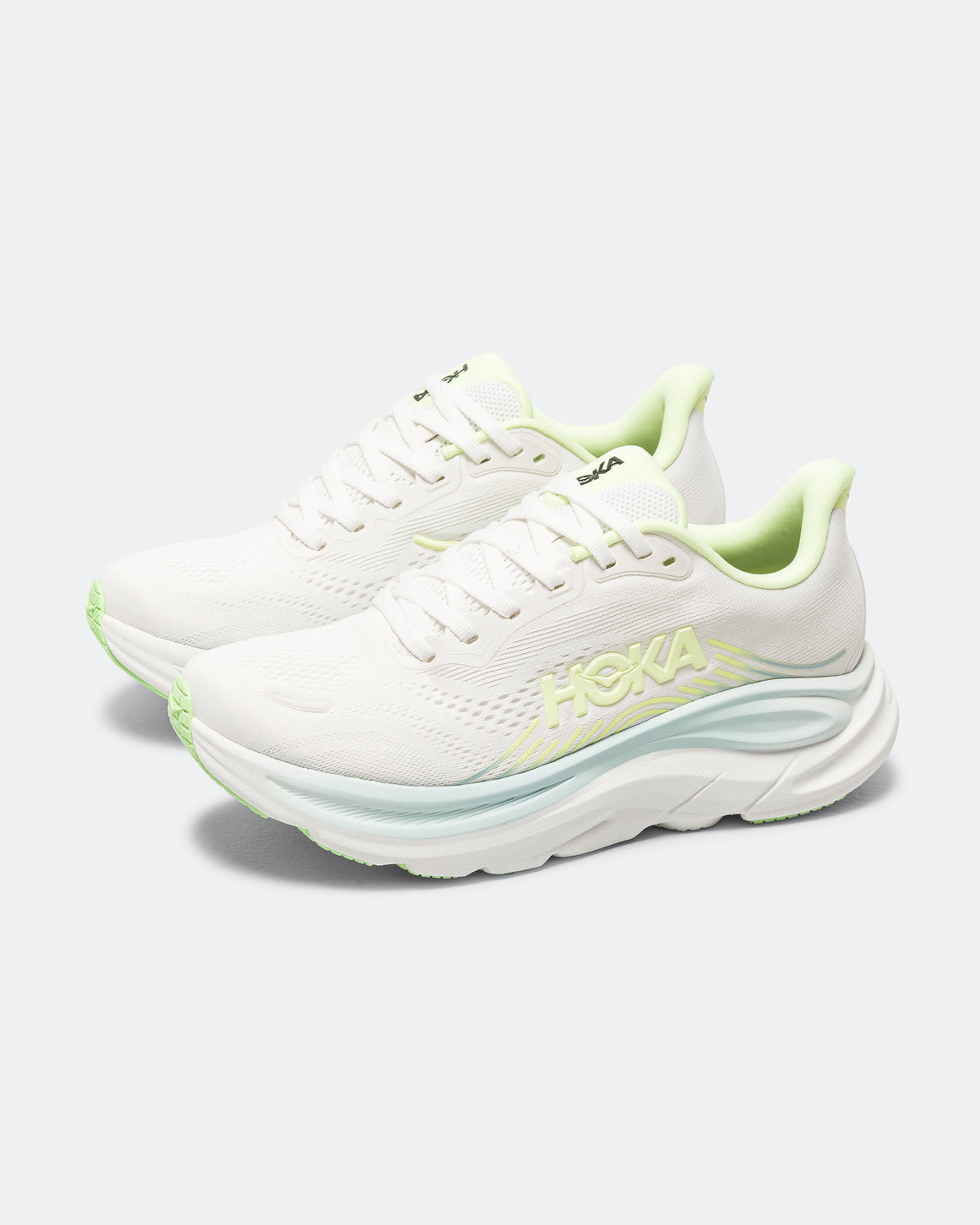 HOKA - Womens Clifton 11 - Frost/Neon Yuzu - Up There Athletics