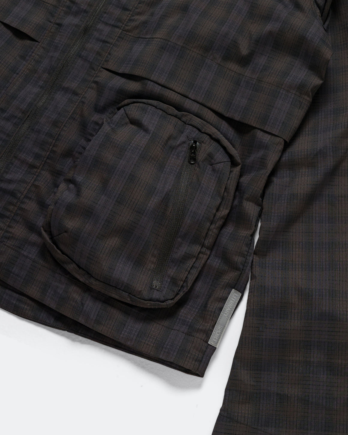 Literary Sport - Mens Ashbery Run Jacket - Tartan - Brown Tartan - Up There Athletics