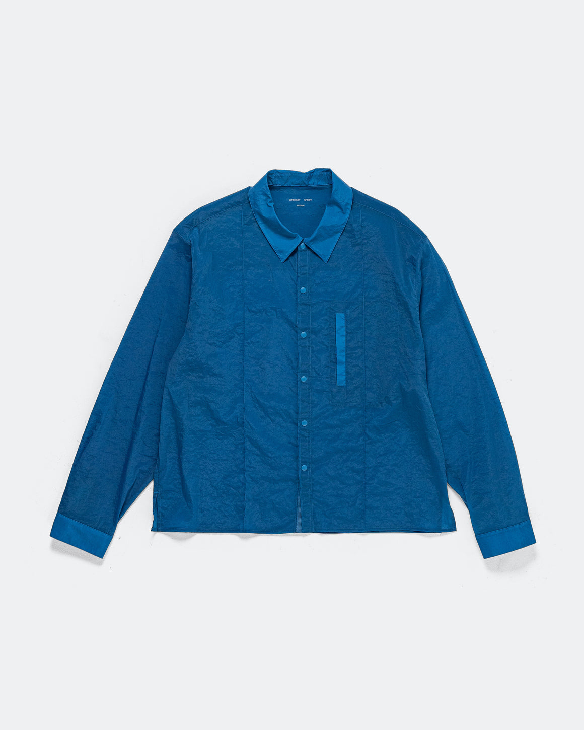 Literary Sport - Mens Lawrence Nylon Button Up Shirt - Lapis - Up There Athletics