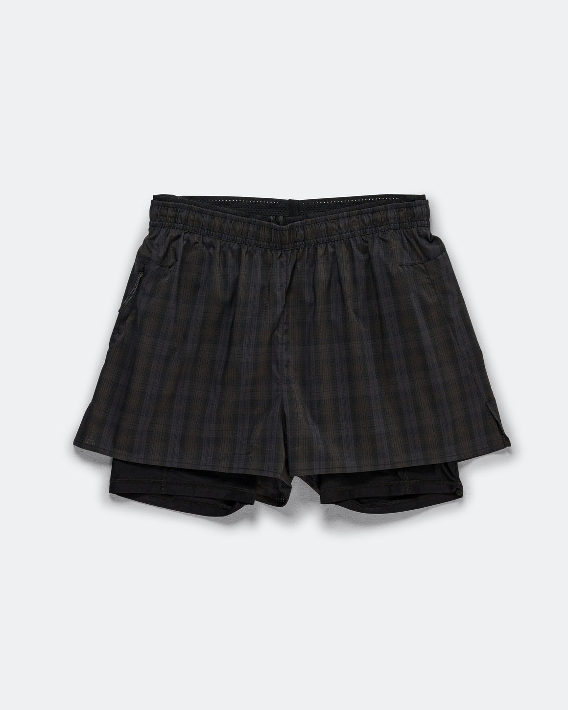 Literary Sport - Mens Myles Running Short With Liner - Tartan Brown - Up There Athletics