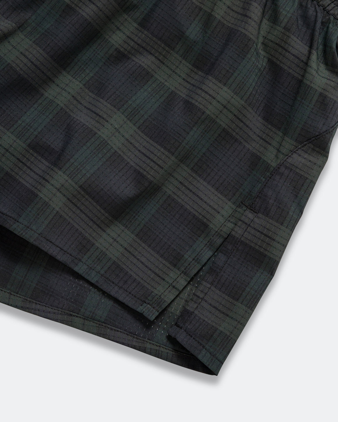 Literary Sport - Womens Dori Split Short - Navy/ Green Blackwatch - Up There Athletics
