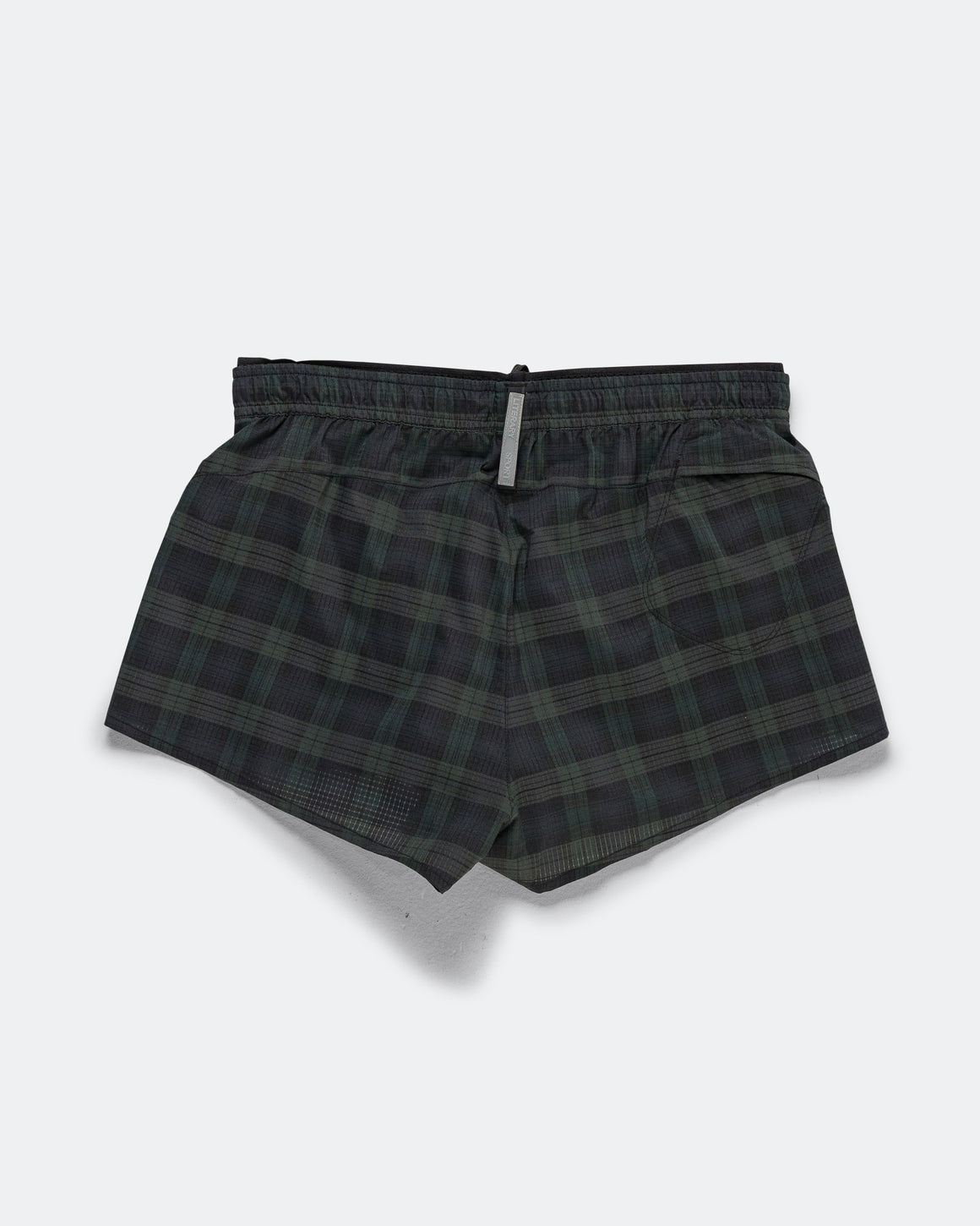 Literary Sport - Womens Dori Split Short - Navy/ Green Blackwatch - Up There Athletics