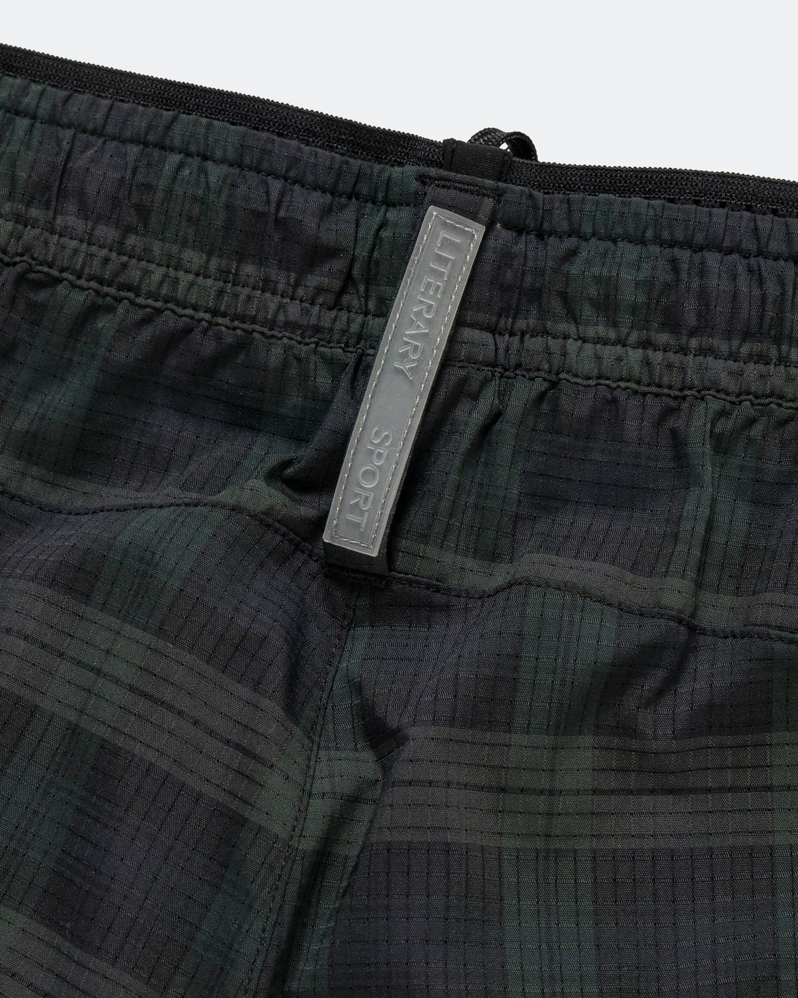 Literary Sport - Womens Dori Split Short - Navy/ Green Blackwatch - Up There Athletics
