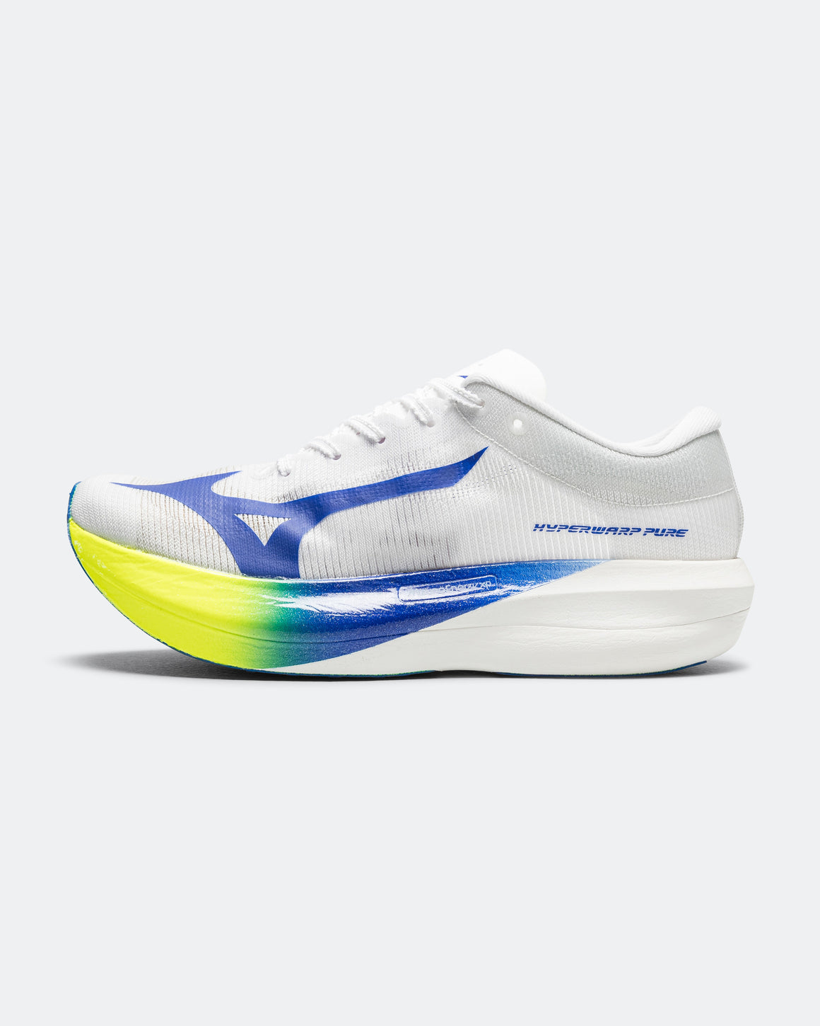 Mizuno - Hyperwarp Pure - White/Lightning Yellow-Dazzling Blue - Up There Athletics