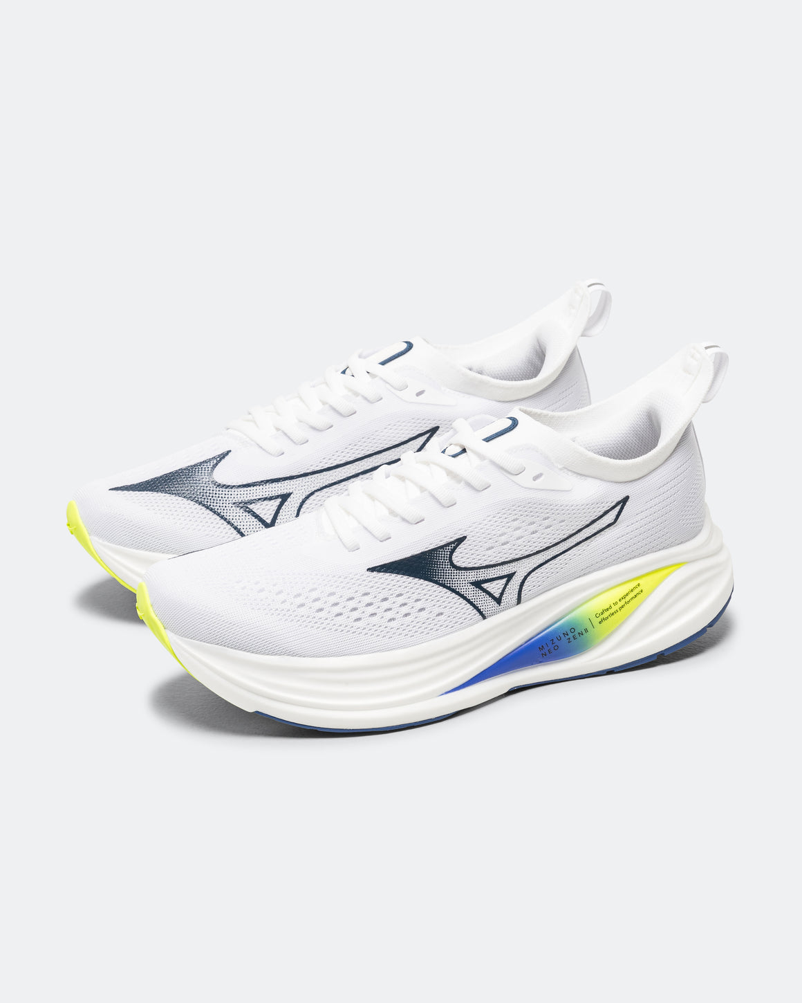 Mizuno - Mens Mizuno Neo Zen 2 - White/Estate Blue-Lightning Yellow - Up There Athletics