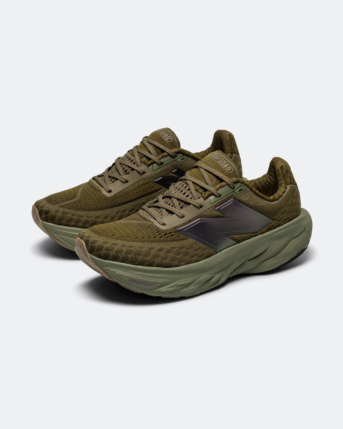 New Balance - Mens Fresh Foam X 1080v14 - Woodland/Dark Olivine-Raw Leather - Up There Athletics