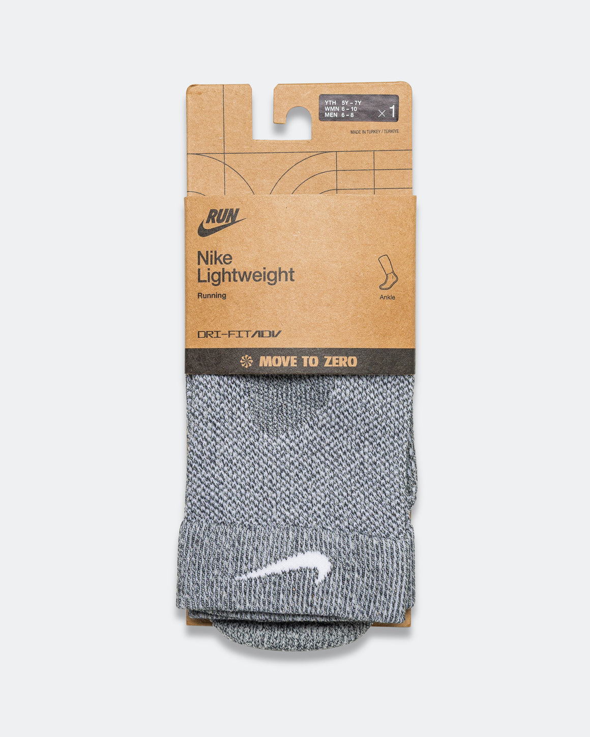 Nike - Fast Lightweight Crew Sock - Dk Smoke Grey/Pure Platinum-White - Up There Athletics