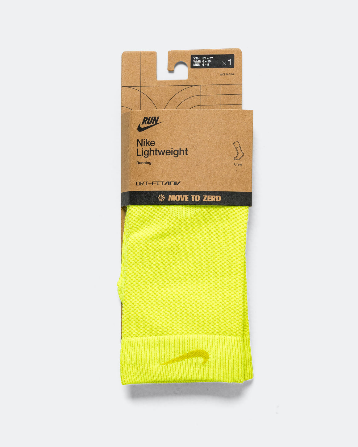 Nike - Fast Lightweight Crew Sock - Volt/Black-Bright Cactus - Up There Athletics