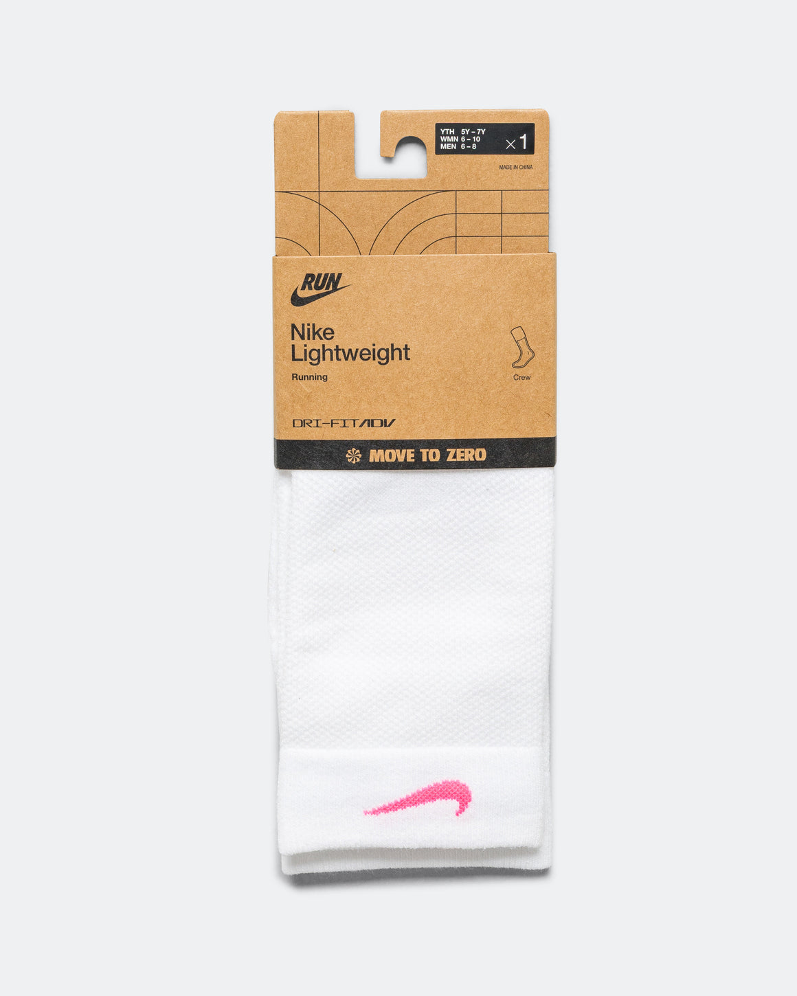 Nike - Fast Lightweight Crew Sock - White/Black-Pure Platinum-Hyper Pink - Up There Athletics