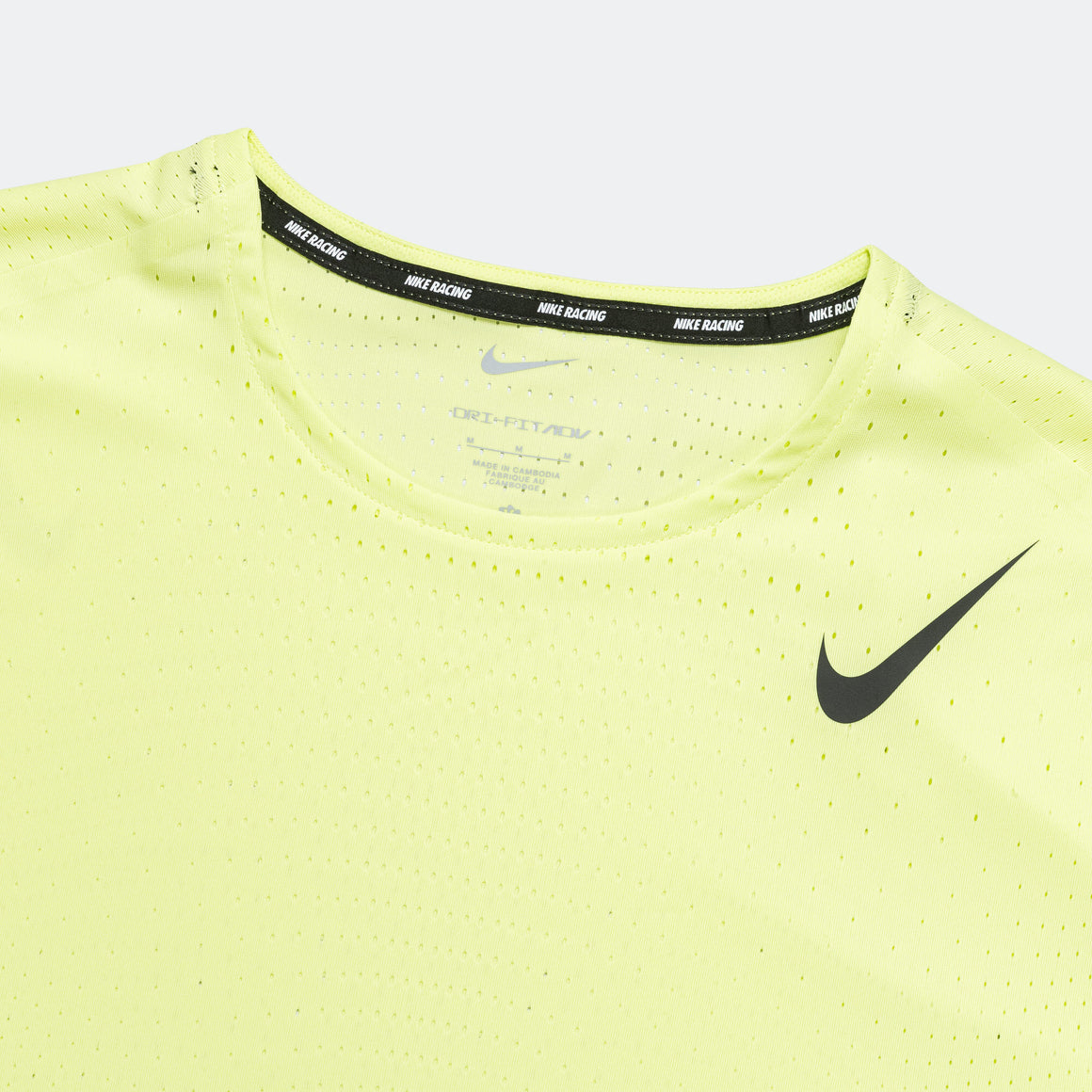 Mens Dri-FIT ADV Short-Sleeve Running Top - Light Lemon Twist/Black