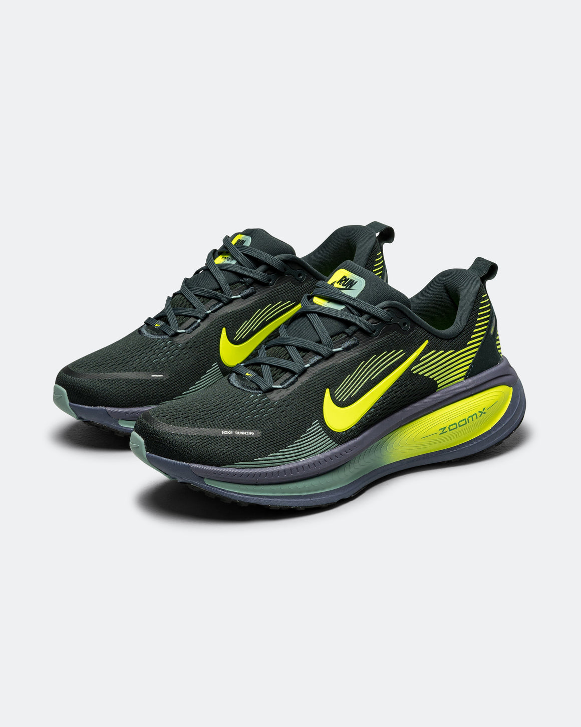 Nike - Mens Vomero 18 - Seaweed/Volt-Cannon-Sanded Purple-Black - Up There Athletics