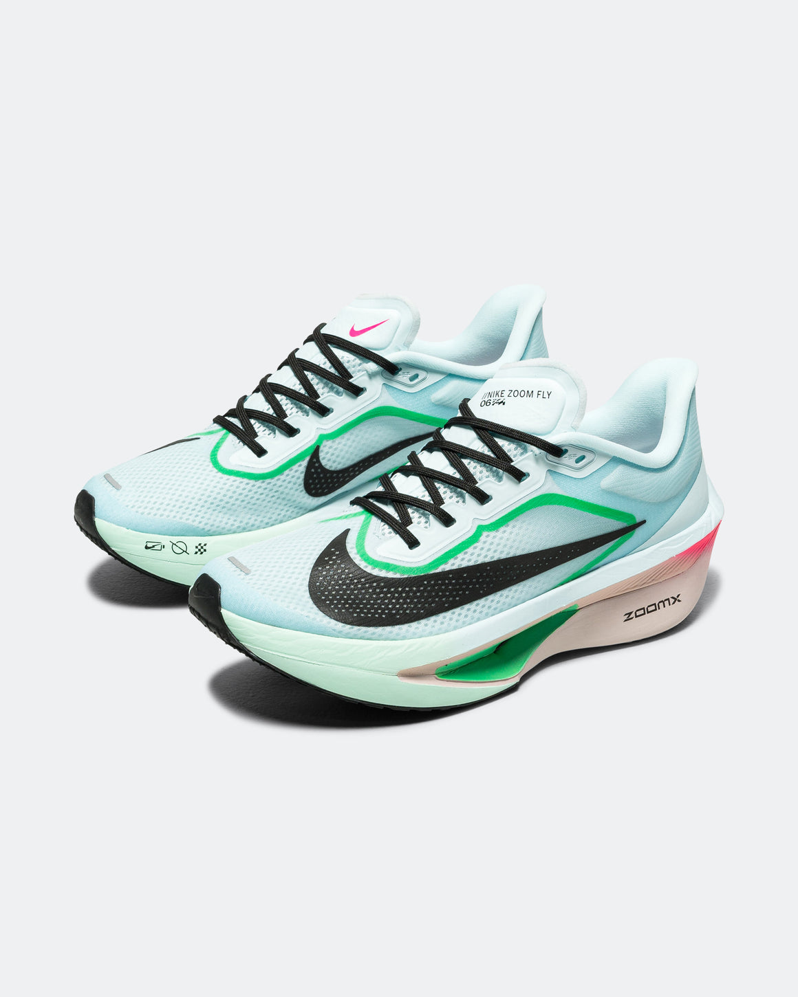 Nike - Mens Zoom Fly 6 - Glacier Ice/Black-Hyper Pink-Green Shock - Up There Athletics