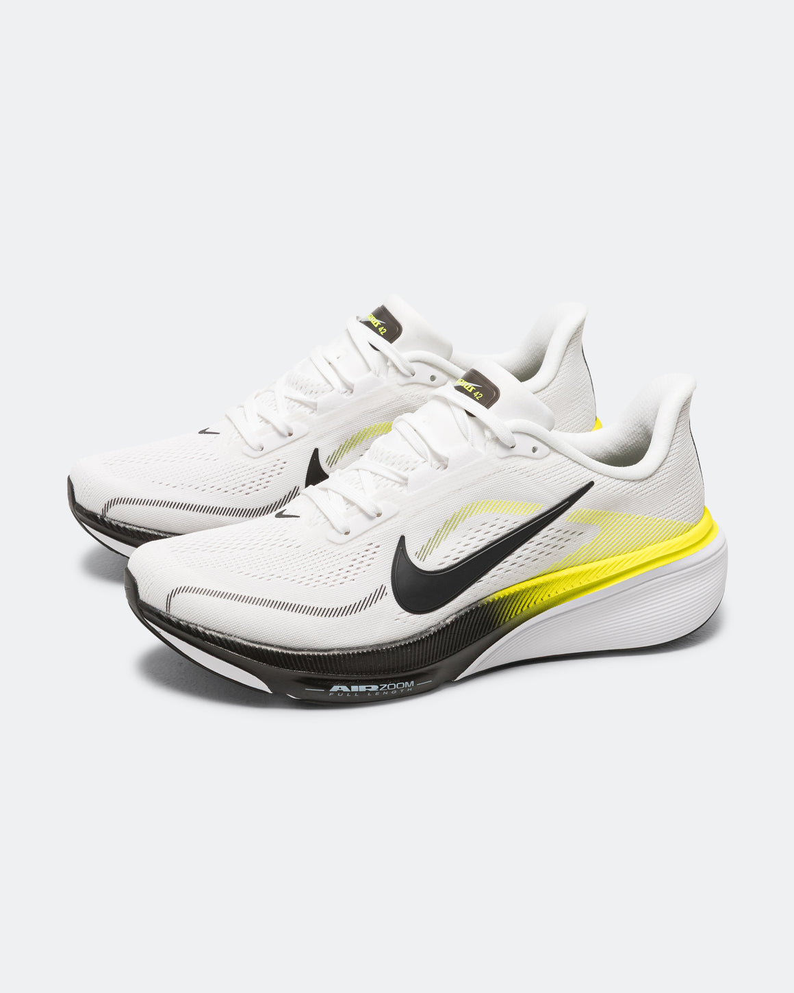 Nike - Mens Air Zoom Pegasus 42 - White/Black-Lemon Venom-White - Up There Athletics