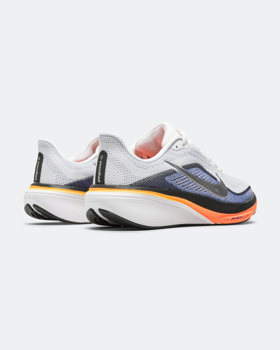 Nike - Mens Air Zoom Pegasus 42 - White/Metallic Silver-Lapis-Total Orange - Up There Athletics