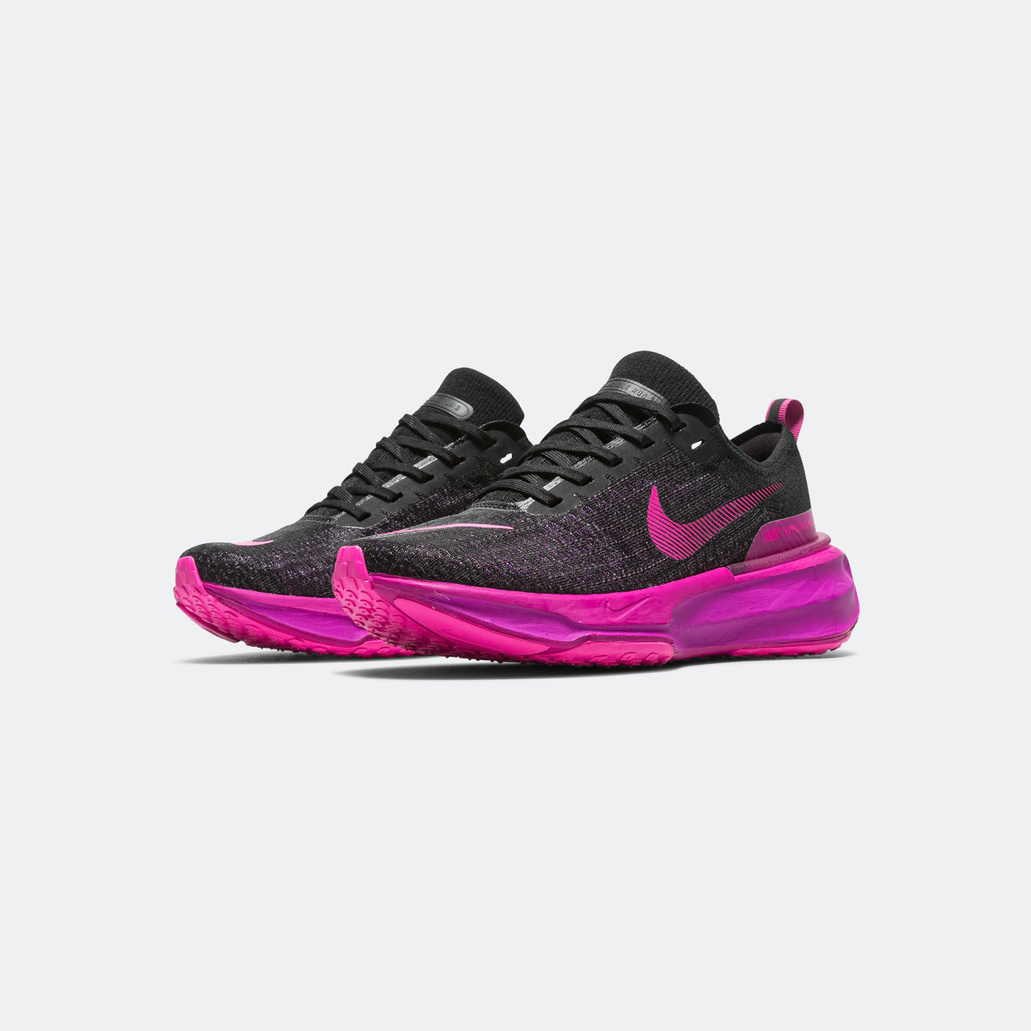 Nike - Mens ZoomX Invincible 3 - Black/Vivid Grape-Hyper Violet-Laser Fuchsia - Up There Athletics