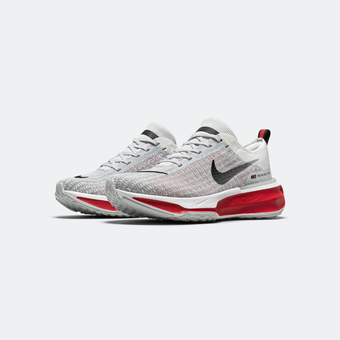 Nike - Mens ZoomX Invincible Run FK 3 - White/Black-Fire Red-Cement Grey - Up There Athletics
