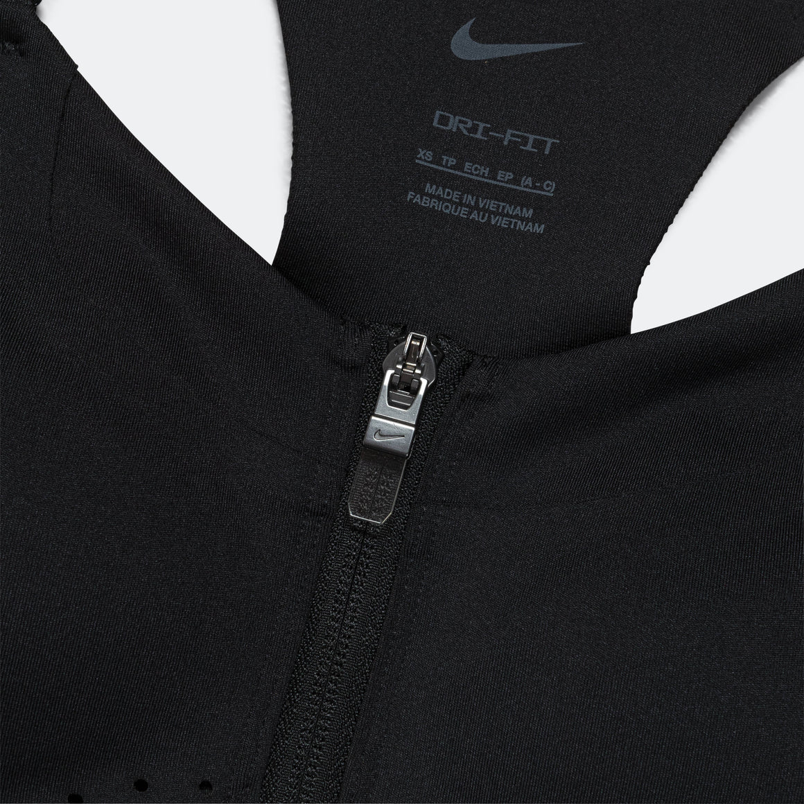 Nike - Womens Dri-FIT Zip Front Bra - Black - Up There Athletics