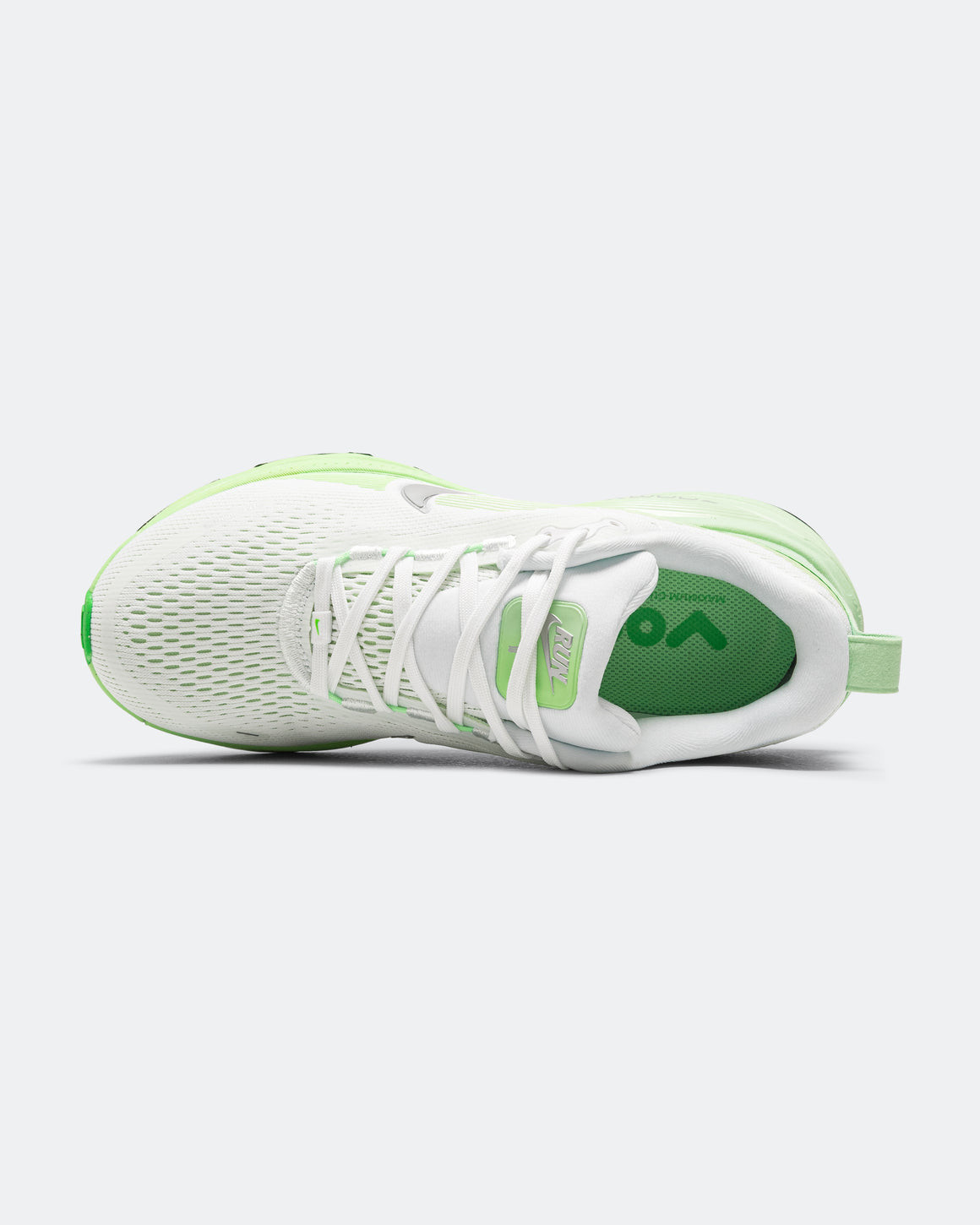 Nike - Womens Vomero 18 - White/Metallic SIlver-Illusion Green - Up There Athletics