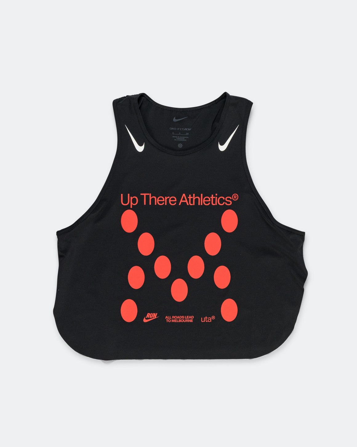 Nike - Womens Dri-FIT ADV Cropped Running Tank Top MM26 - Black/White - Up There Athletics