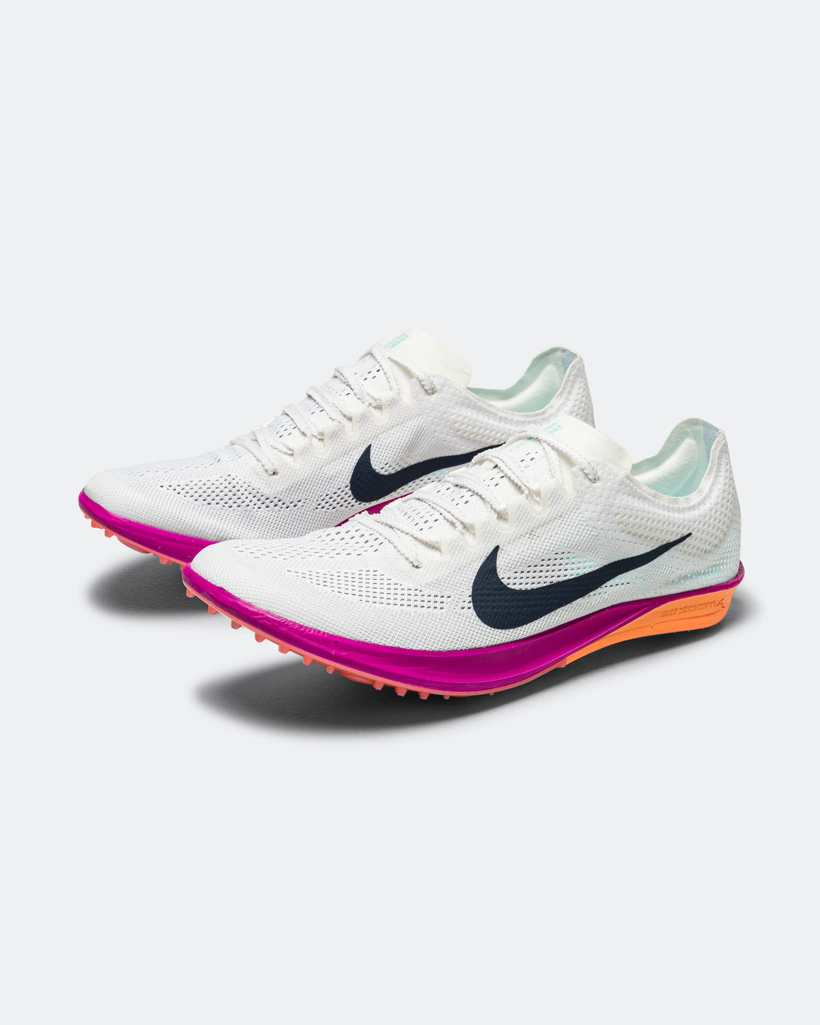 Nike - ZoomX Dragonfly 2 - White/Armory Navy-Hyper Tuquiose-Fire Pink - Up There Athletics