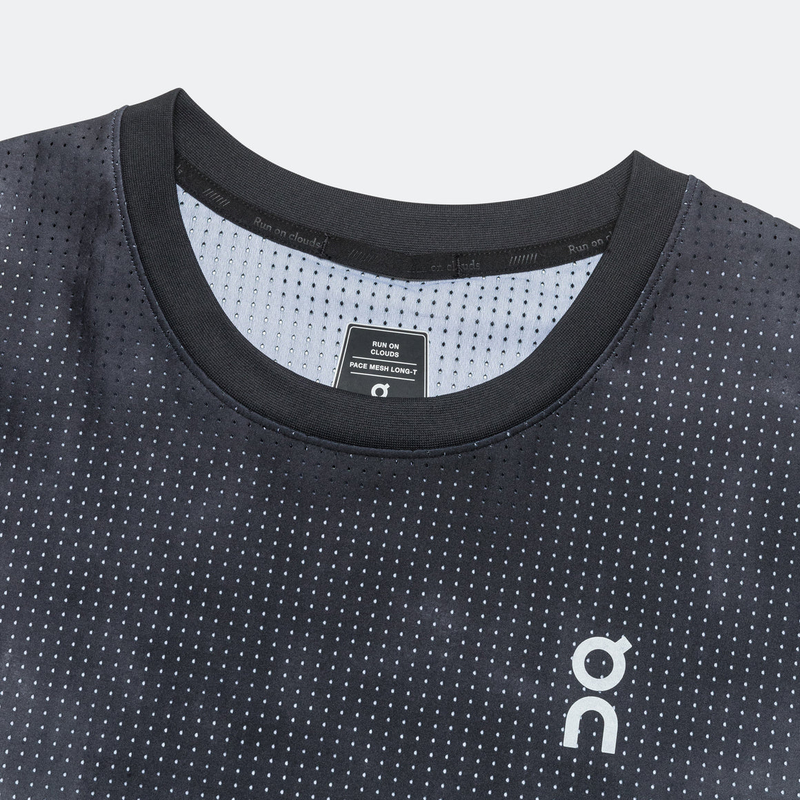 On Running - Mens Pace Mesh Long Tee - Black - Up There Athletics