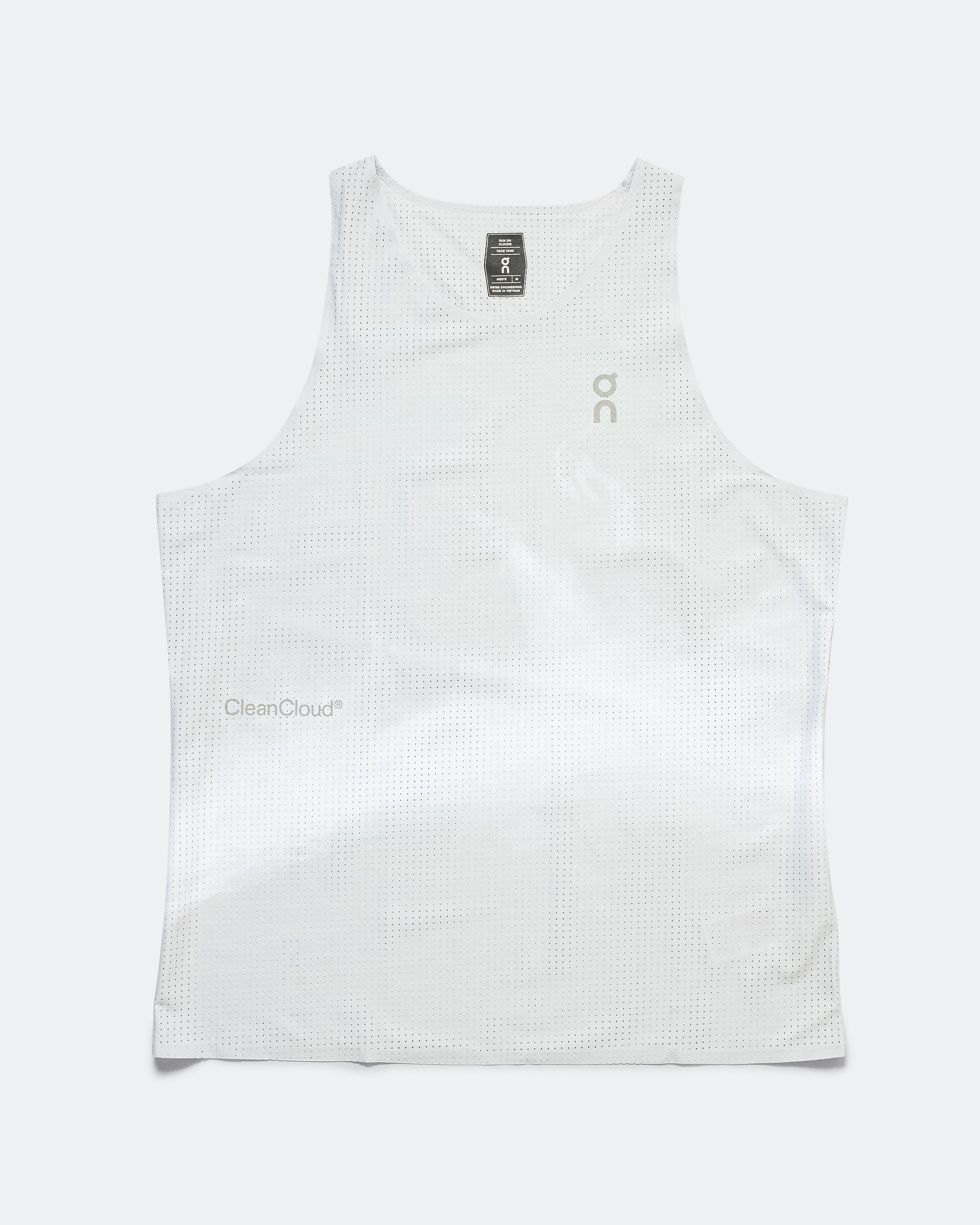 On Running - Mens Pace Tank - Glacier/White | Up There Athletics