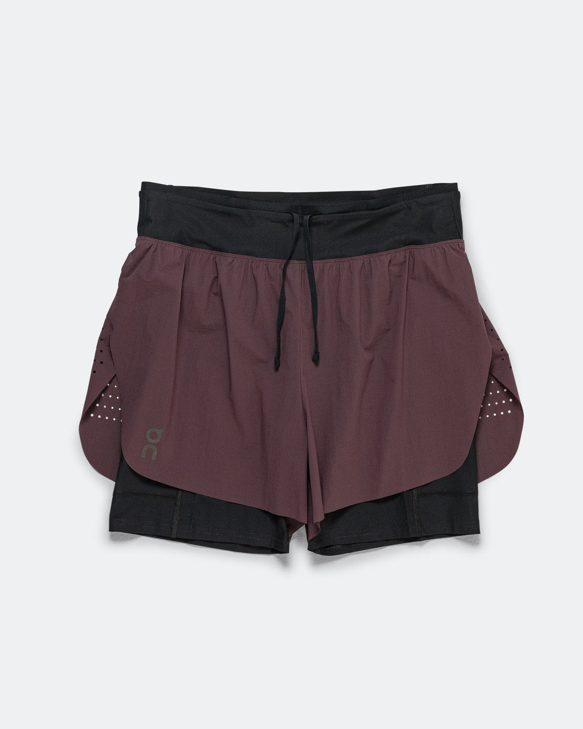 On Running - Mens Zero 2-in-1 Shorts - Urchin/Black - Up There Athletics
